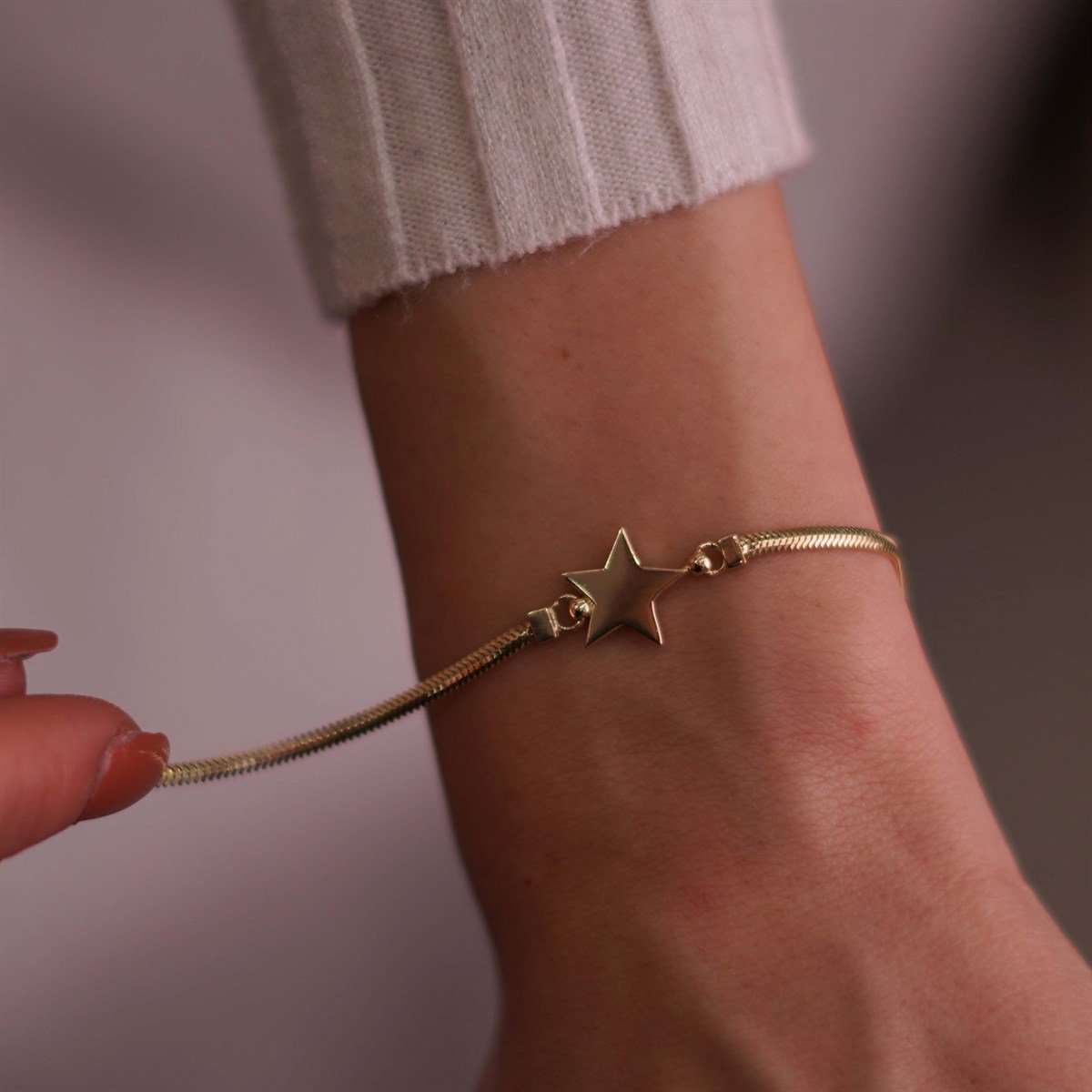Balık Sırtı Yıldız Bileklik