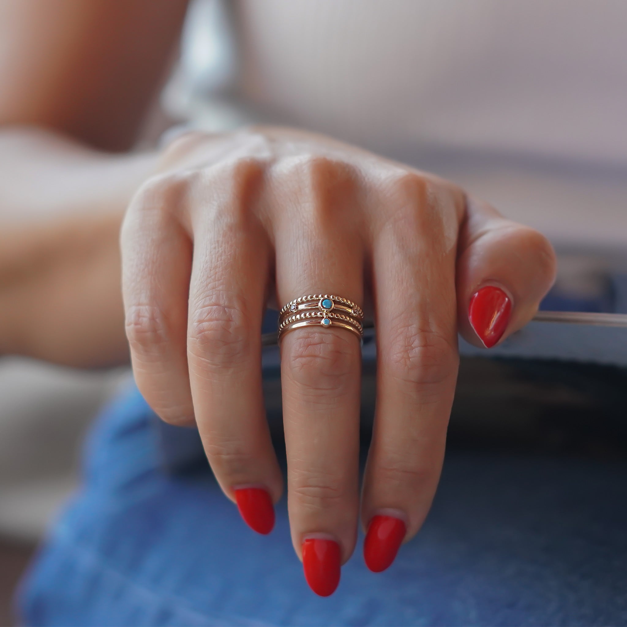 Firuze Şerit Yüzük