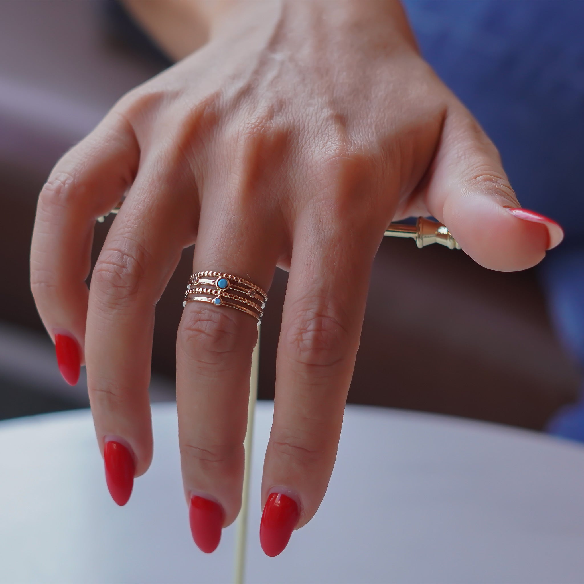 Firuze Şerit Yüzük