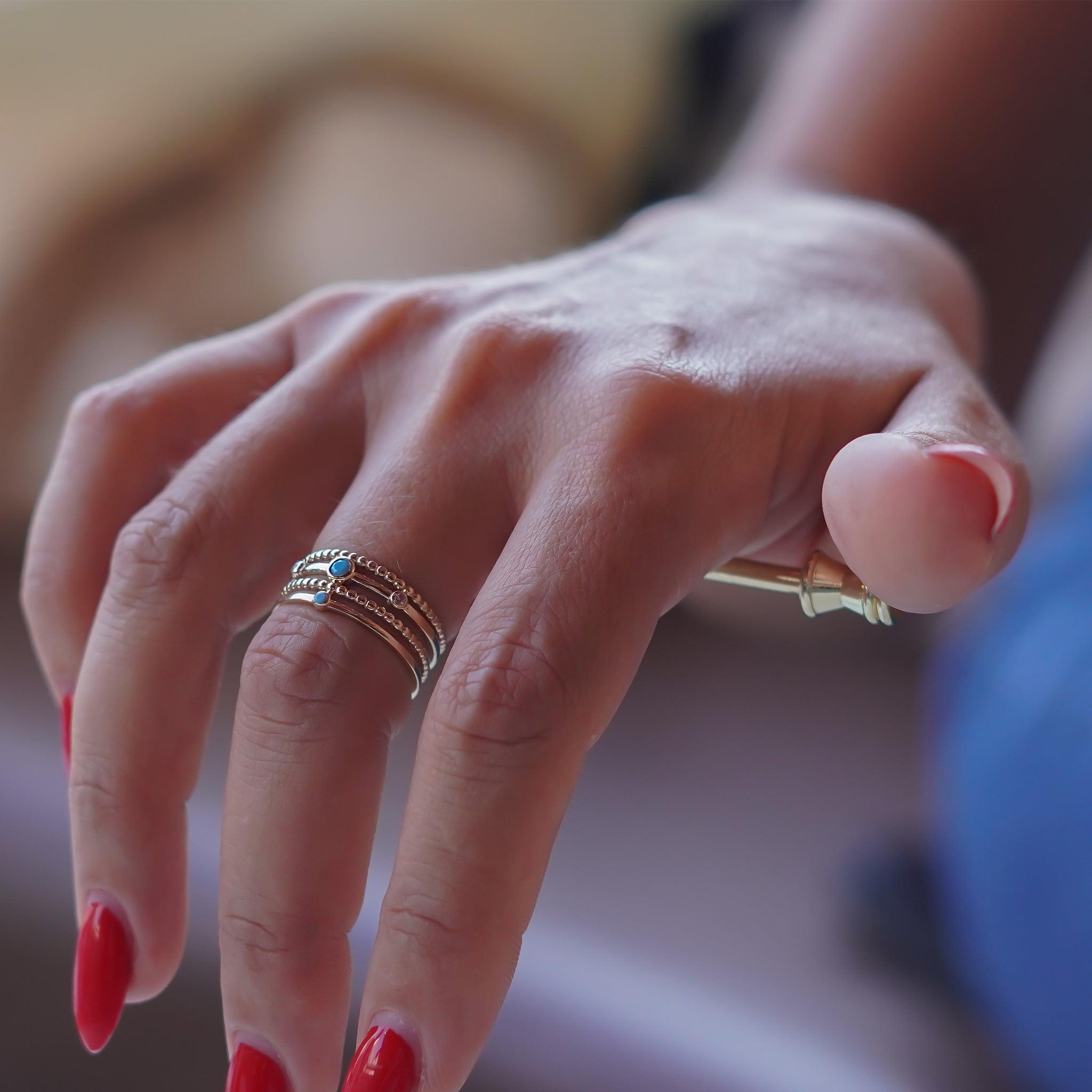 Firuze Şerit Yüzük