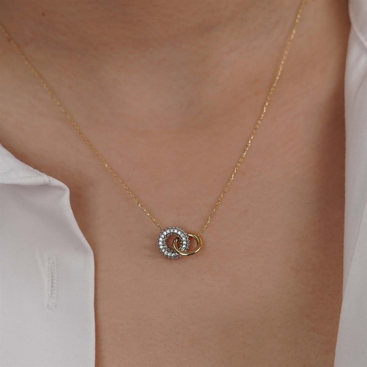 İç İçe Halka Kolye