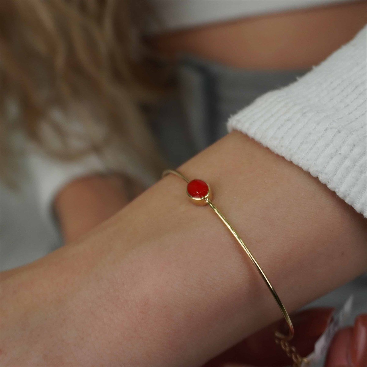 Kırmızı Taşlı Bilezik