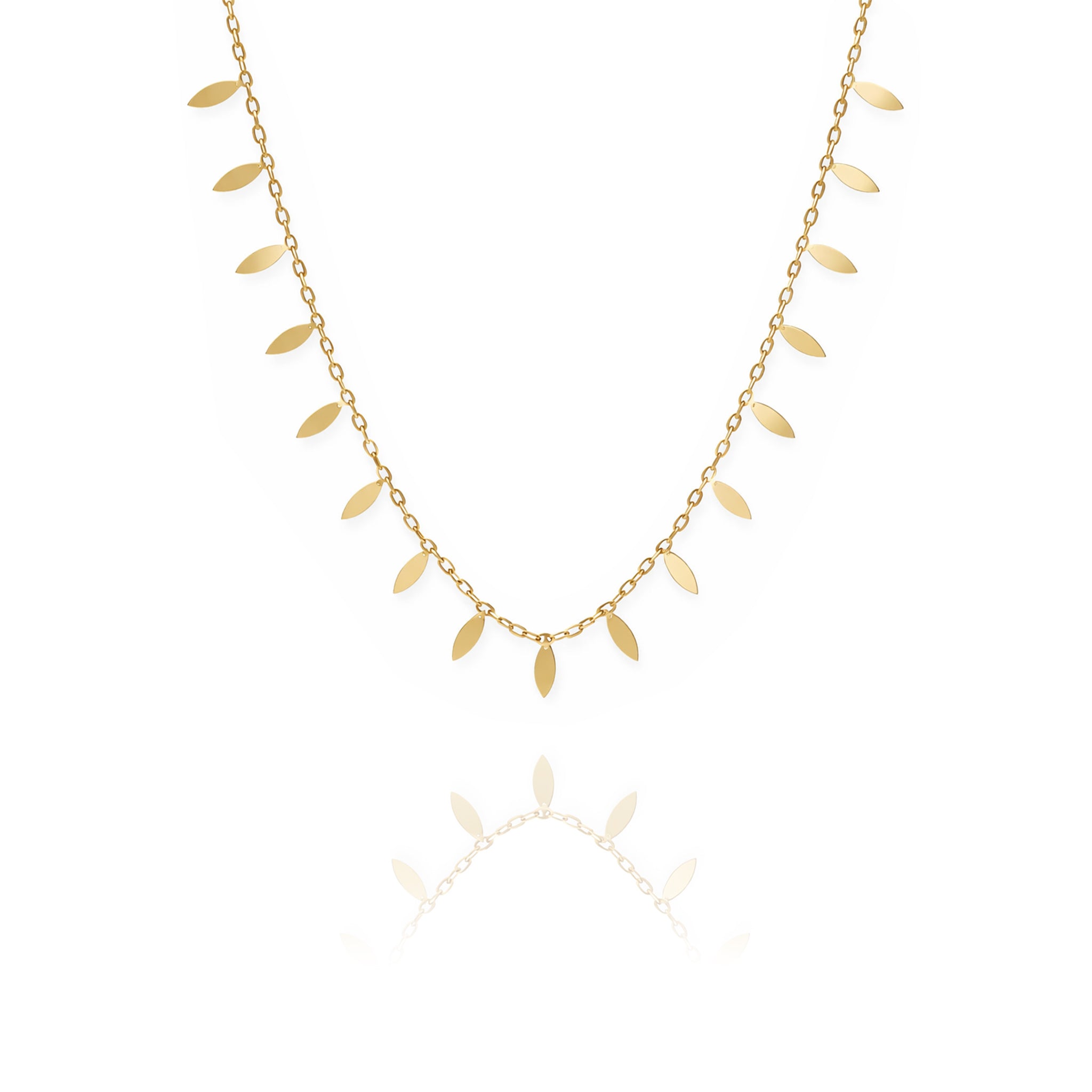 Mini Yaprak Sıralı Kolye