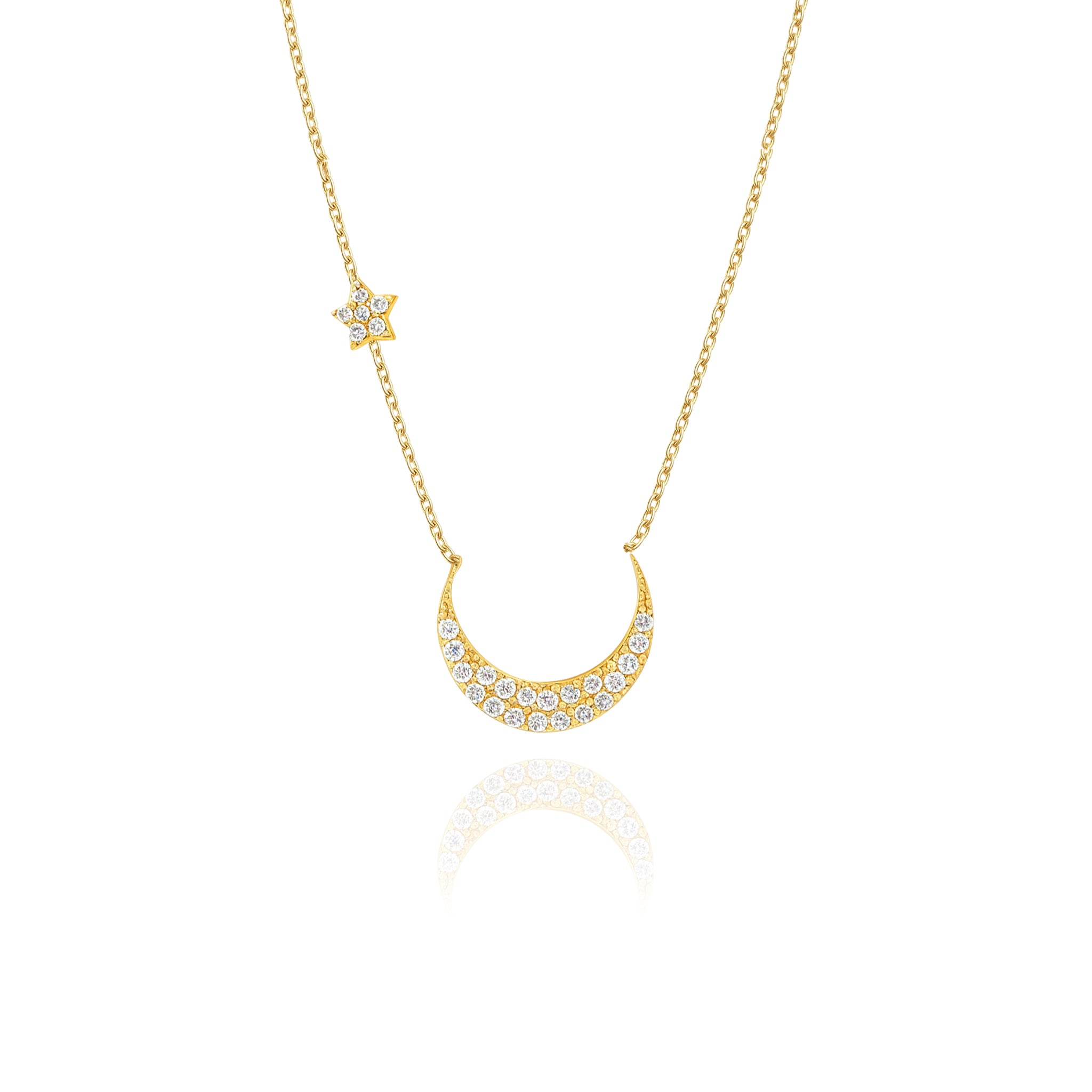 Minimal Ay Yıldız Kolye