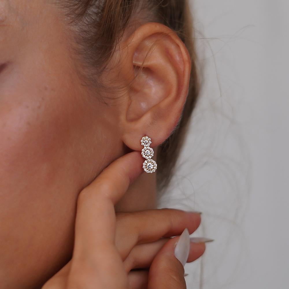 Papatya Salkım Küpe