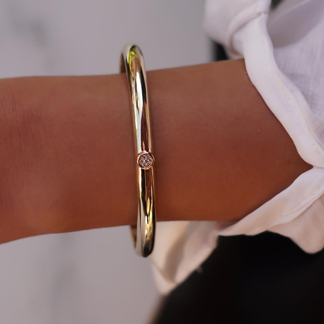 Taşlı Bombeli Bilezik