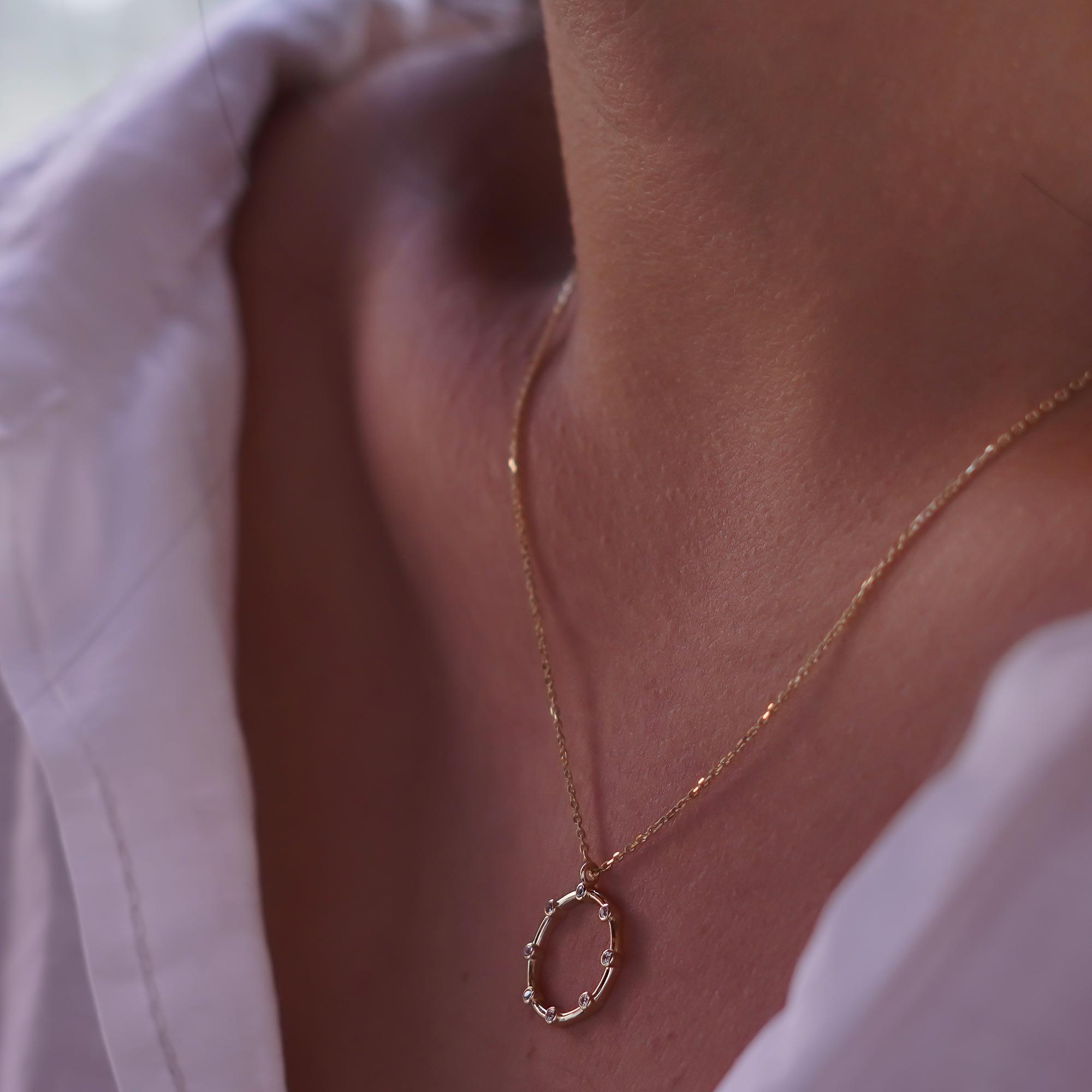 Taşlı Circle Kolye