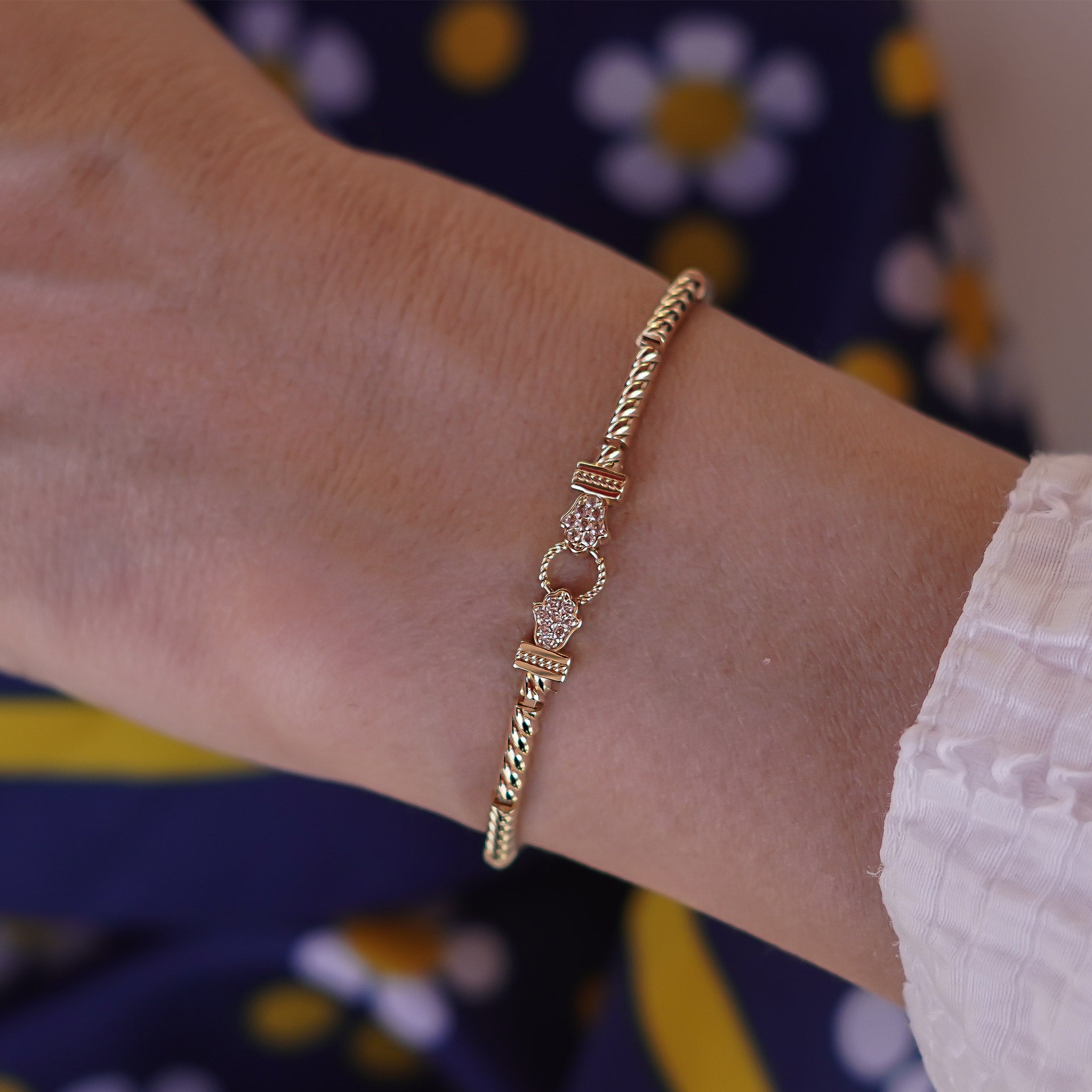 Taşlı Hamsa Bileklik