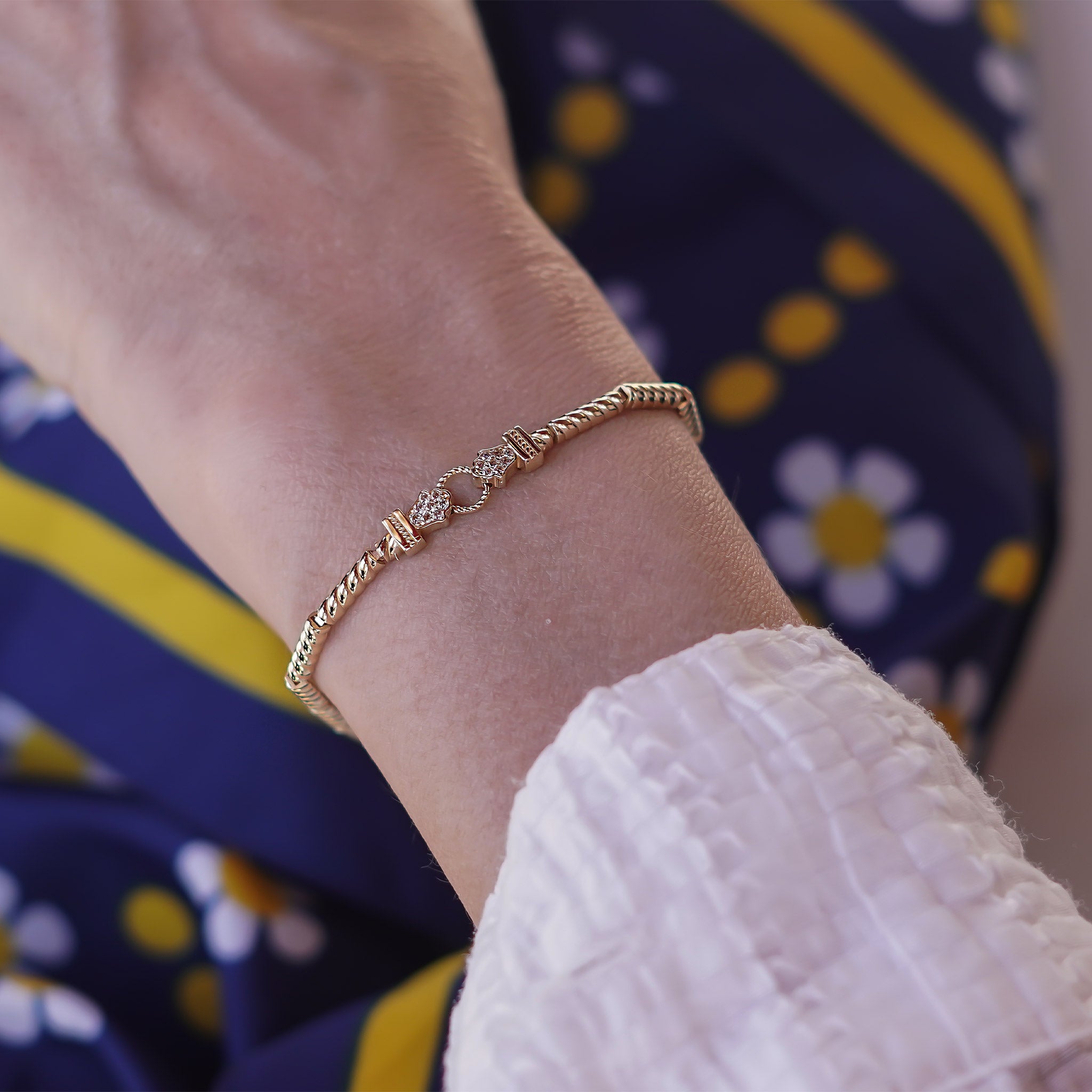 Taşlı Hamsa Bileklik