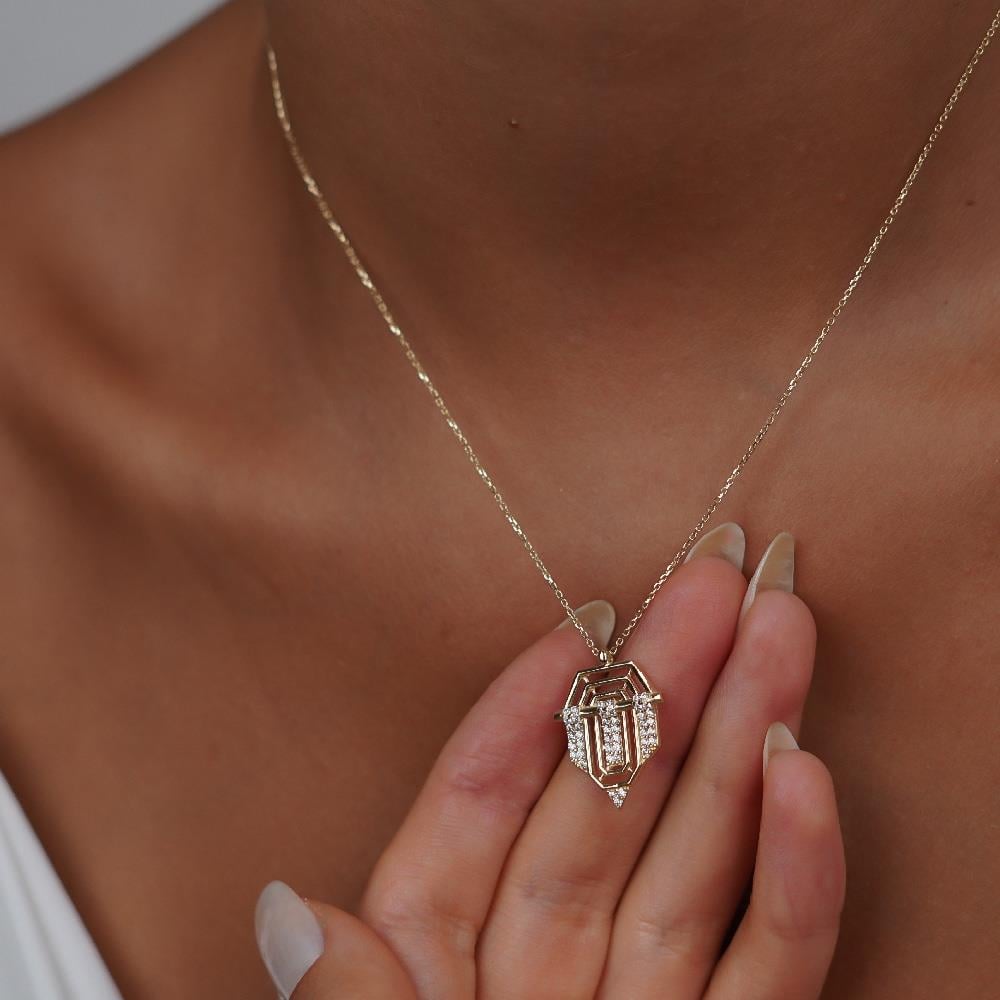 Taşlı Şövalye Kolye