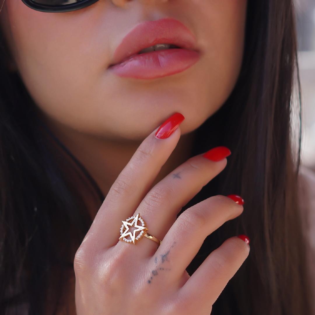 Taşlı Yıldız Yüzük