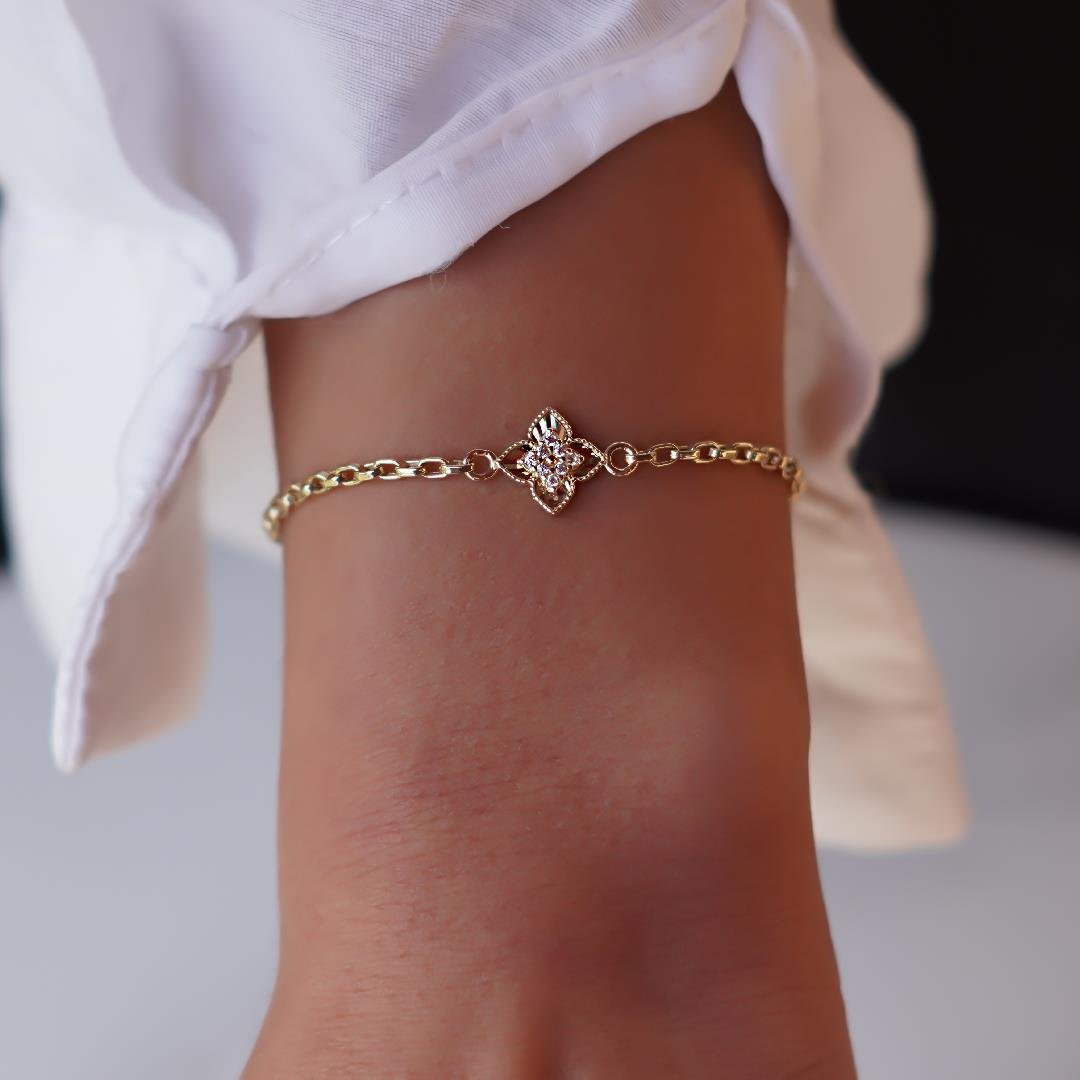 Taşlı Yonca Bileklik