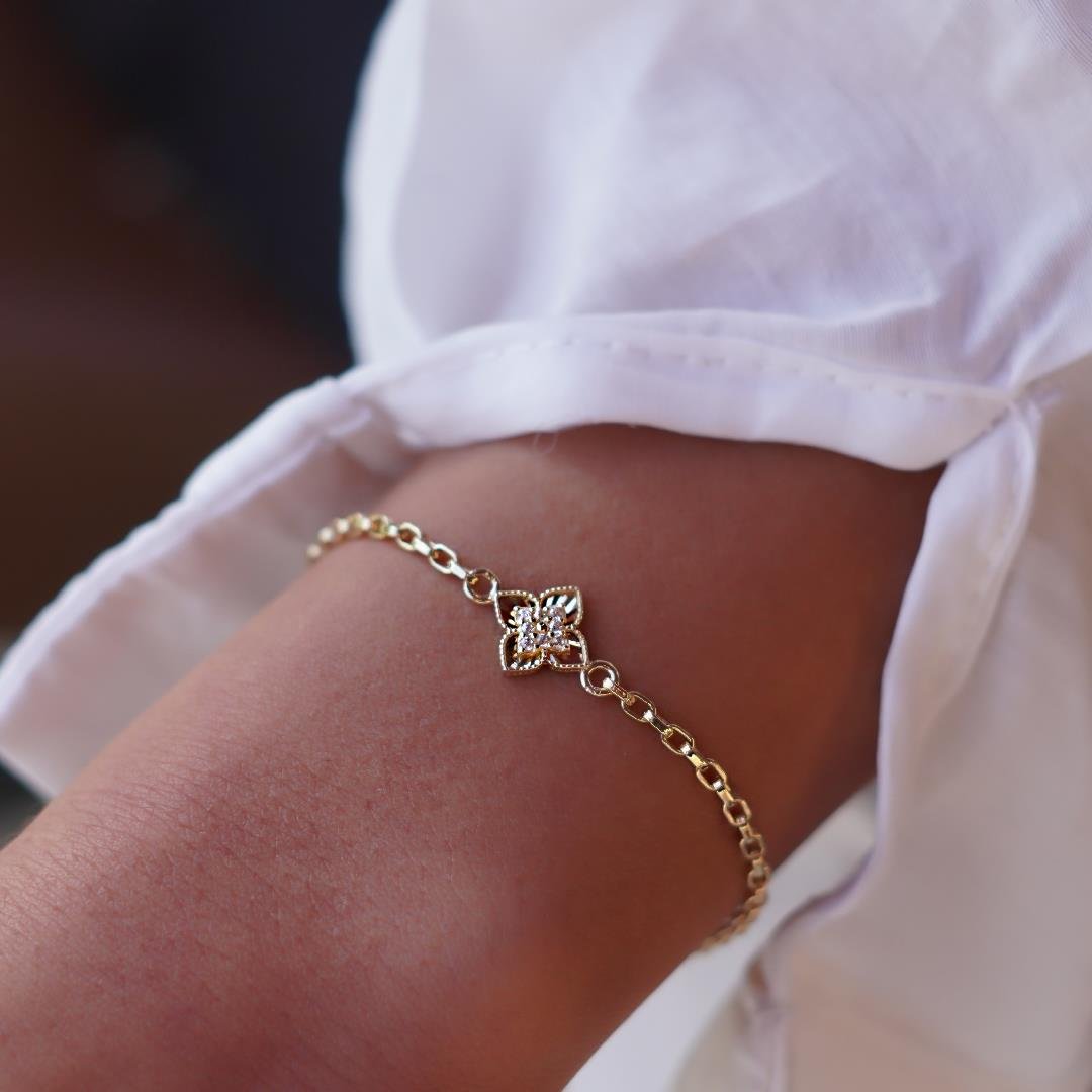 Taşlı Yonca Bileklik