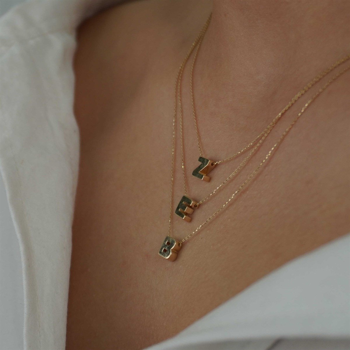 Üç Boyutlu Harf Kolye