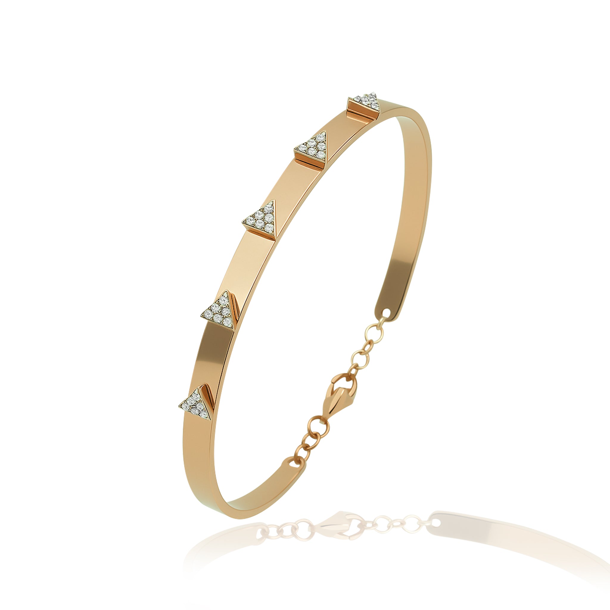 Üçgen Sade Bilezik - Gold