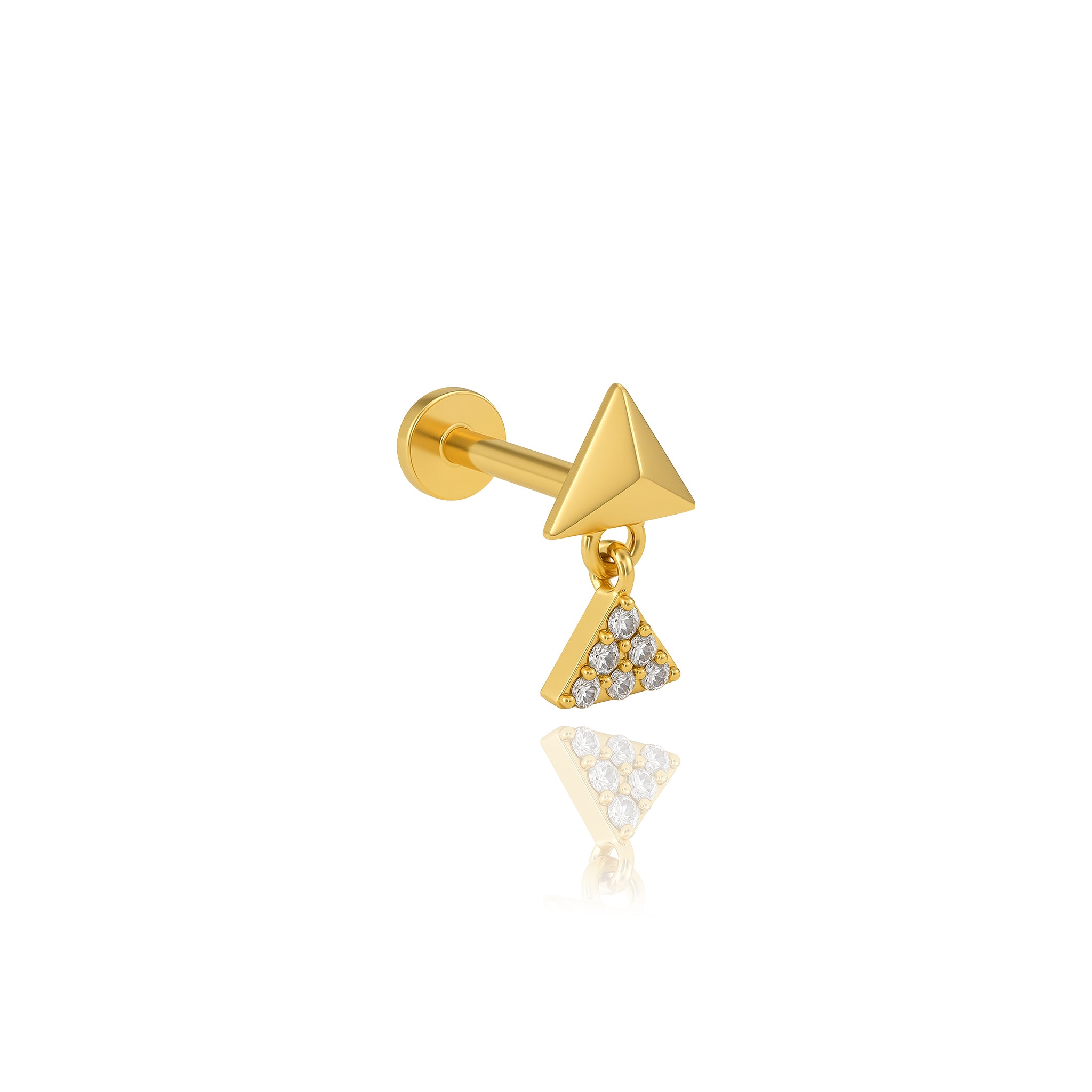 Üçgen Taşlı Piercing