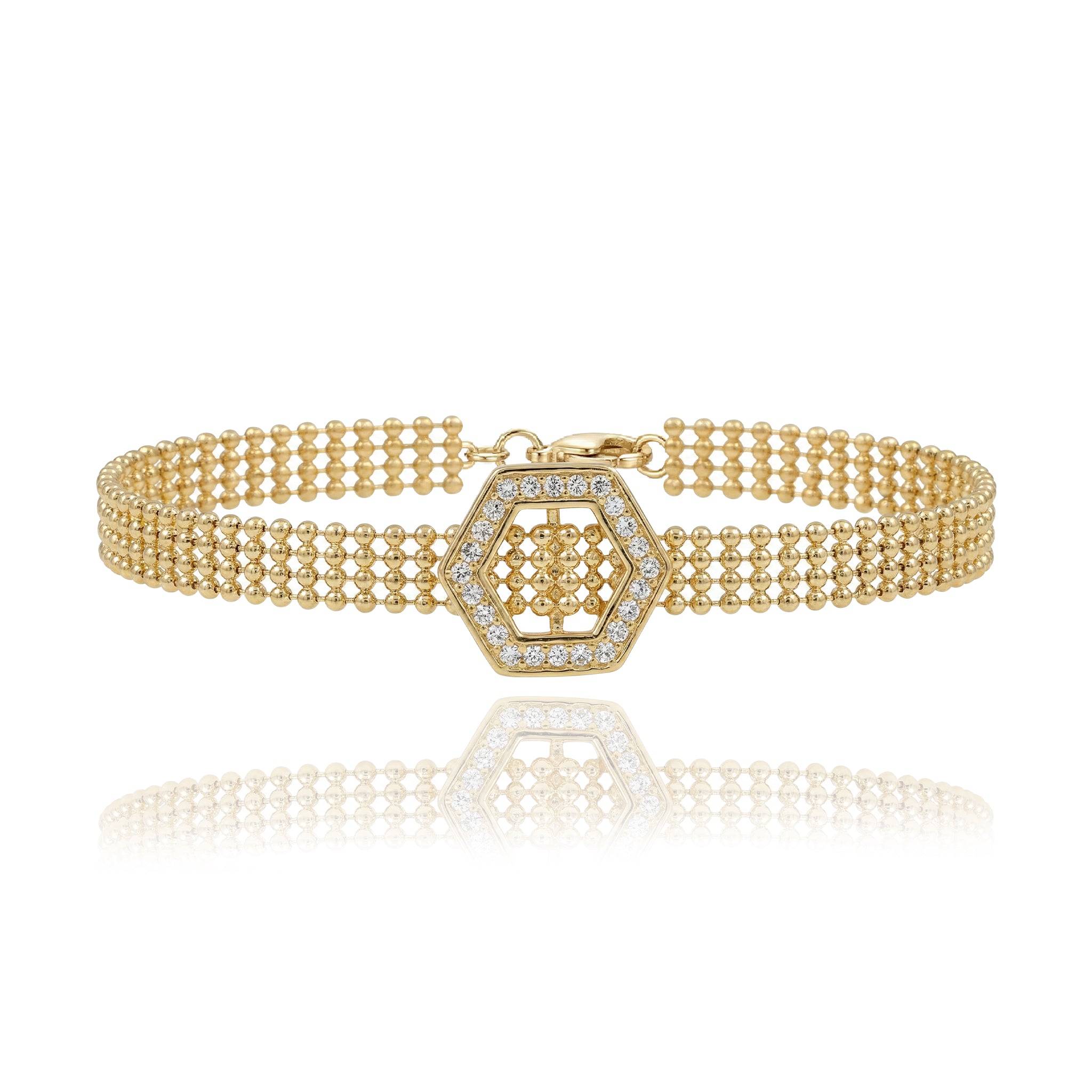 Altıgen Top Top Bileklik