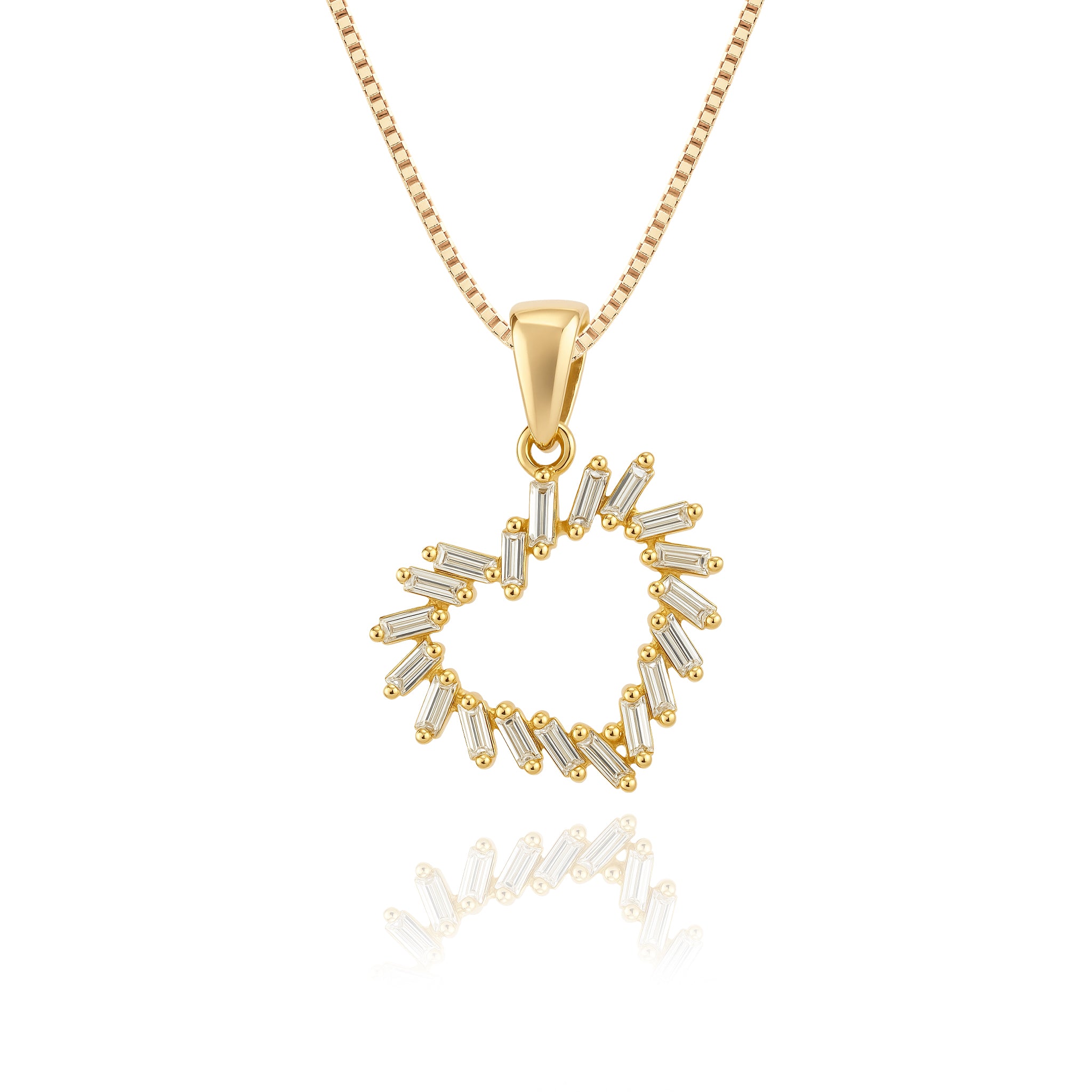 Baget Taşlı Kalp Kolye