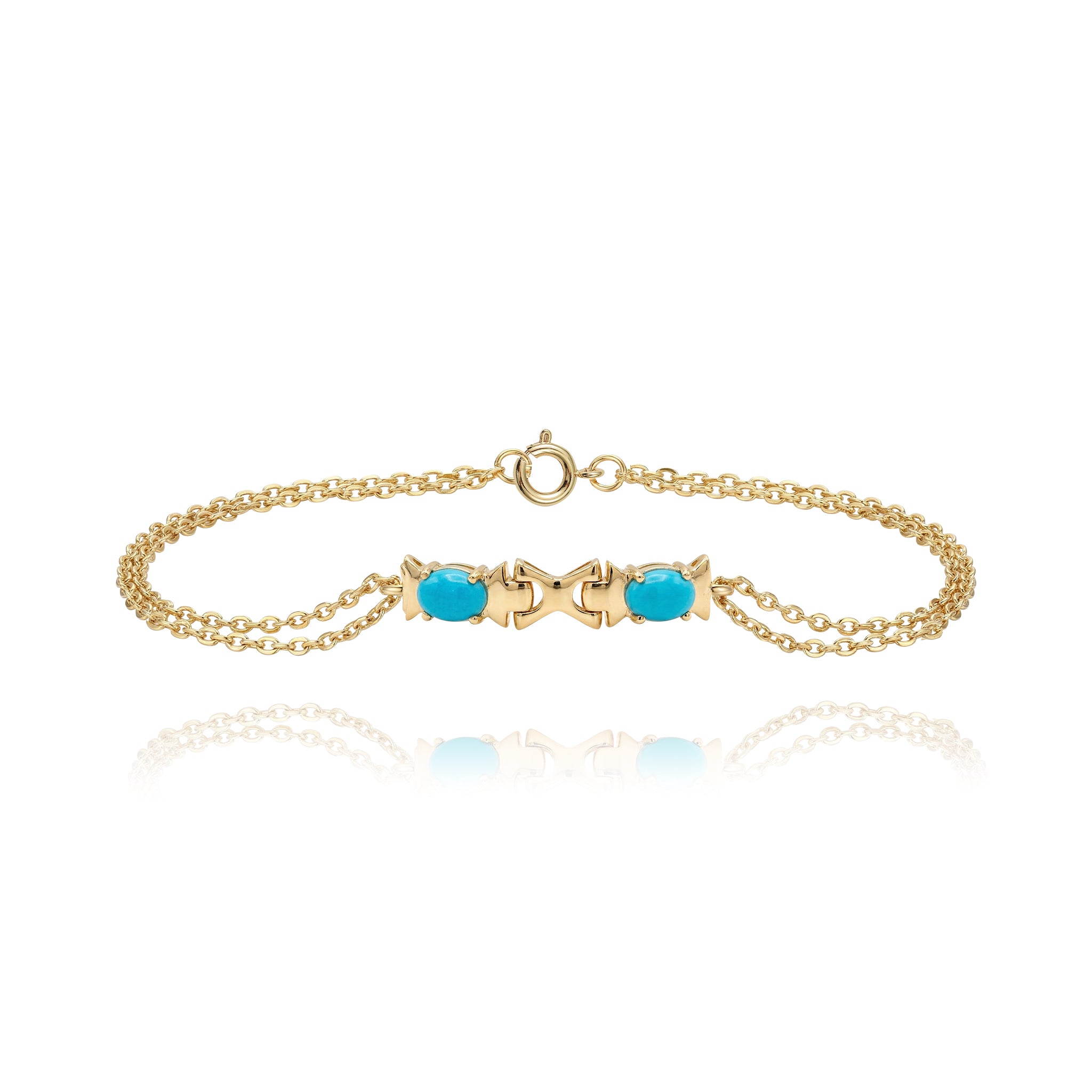 Çift Firuze Tasarım Bileklik