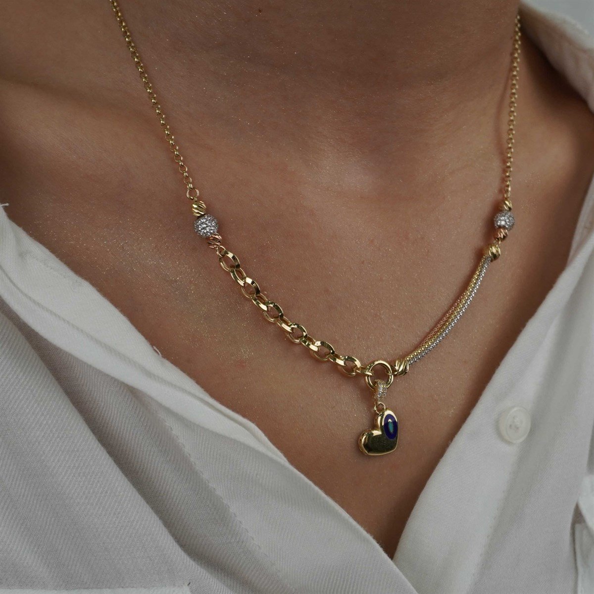 Kalp Charm Tasarım Kolye