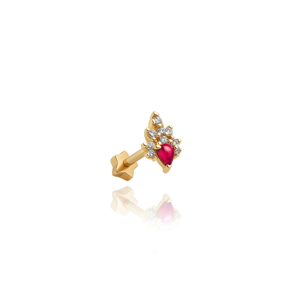 Pembe Taşlı Piercing