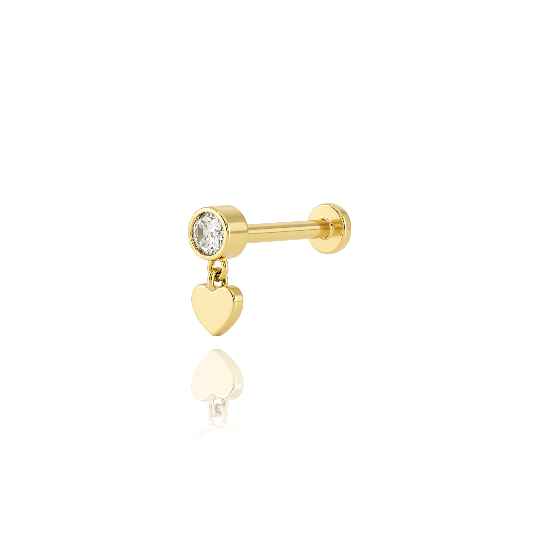 Taşlı Kalp Piercing