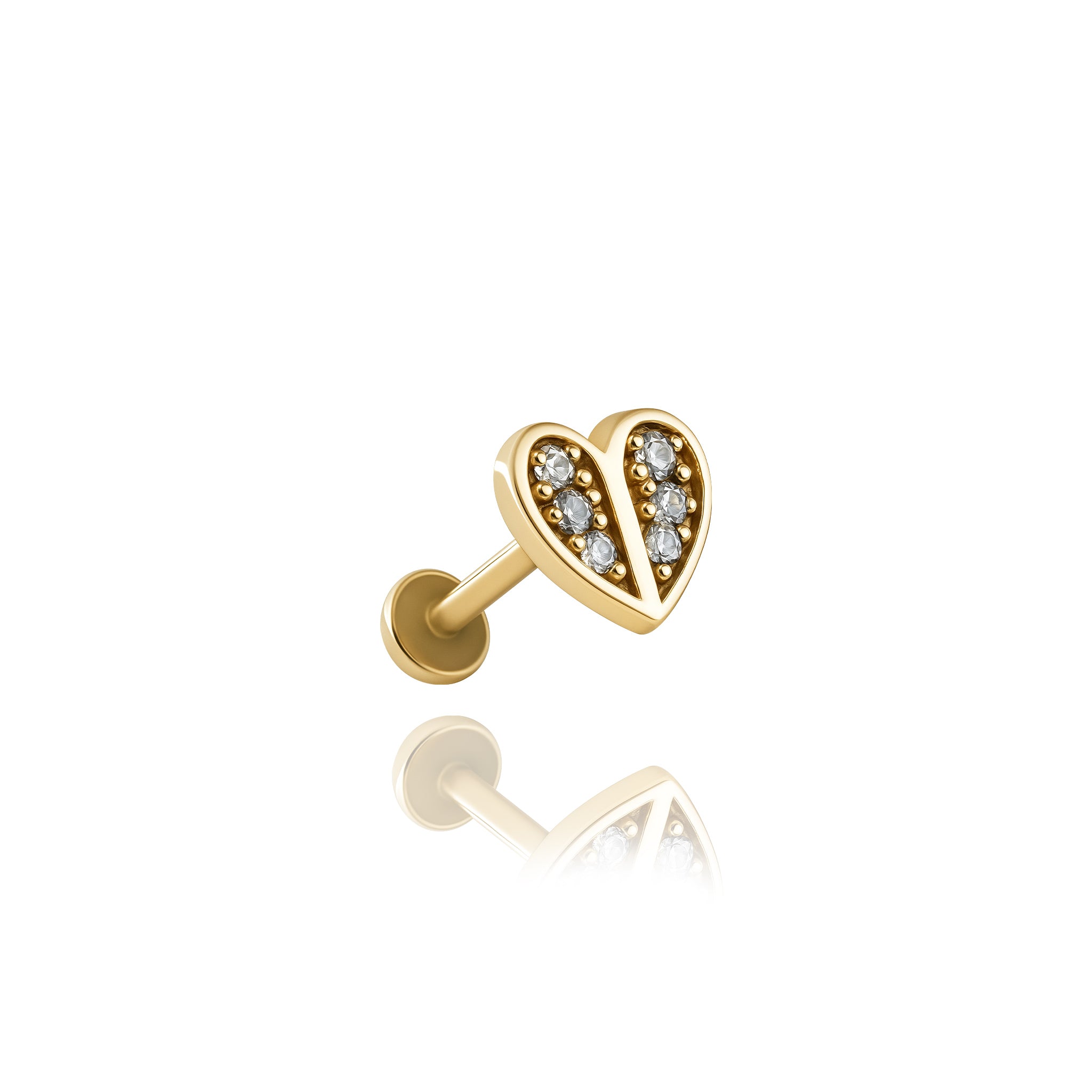 Taşlı Kalp Piercing