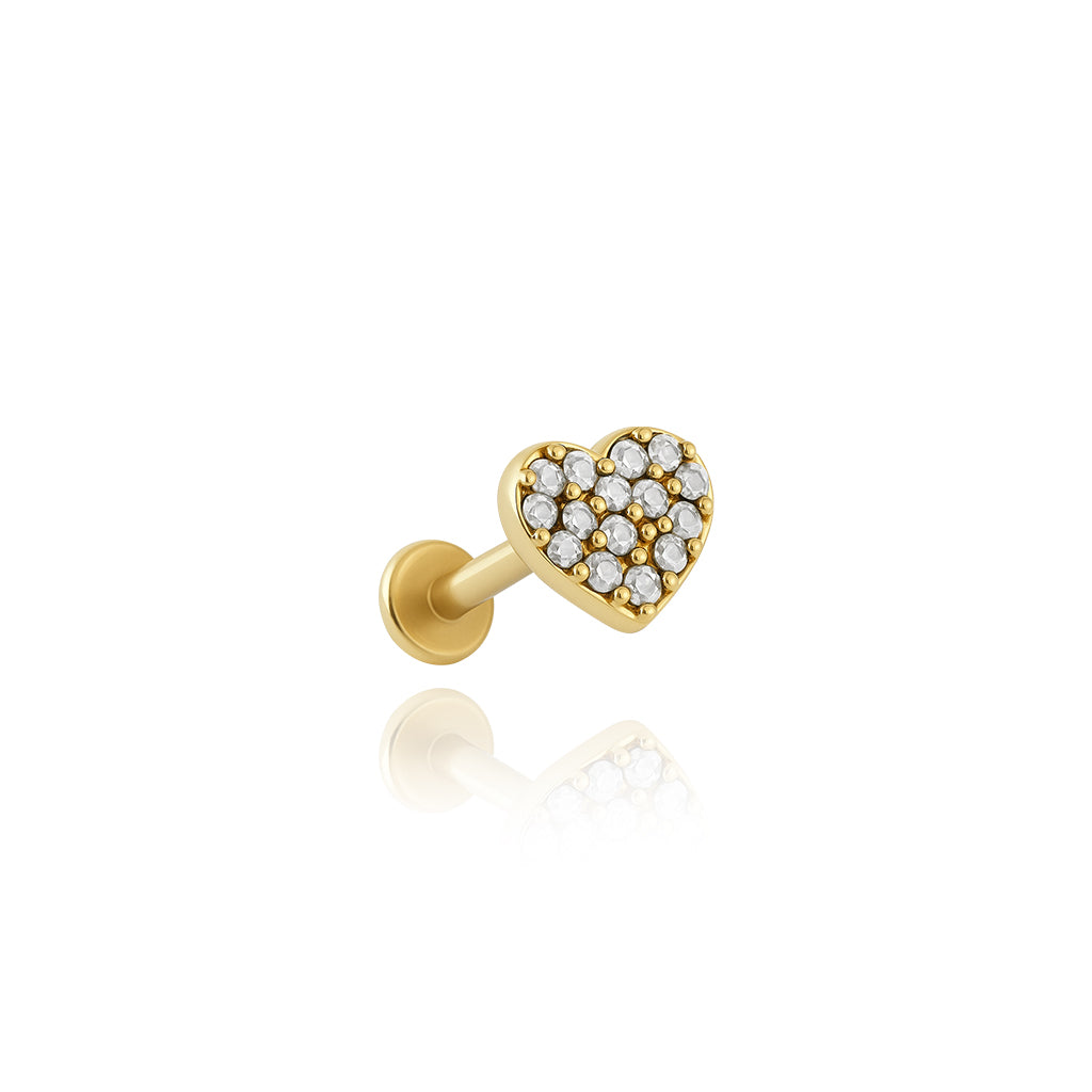 Taşlı Kalp Piercing