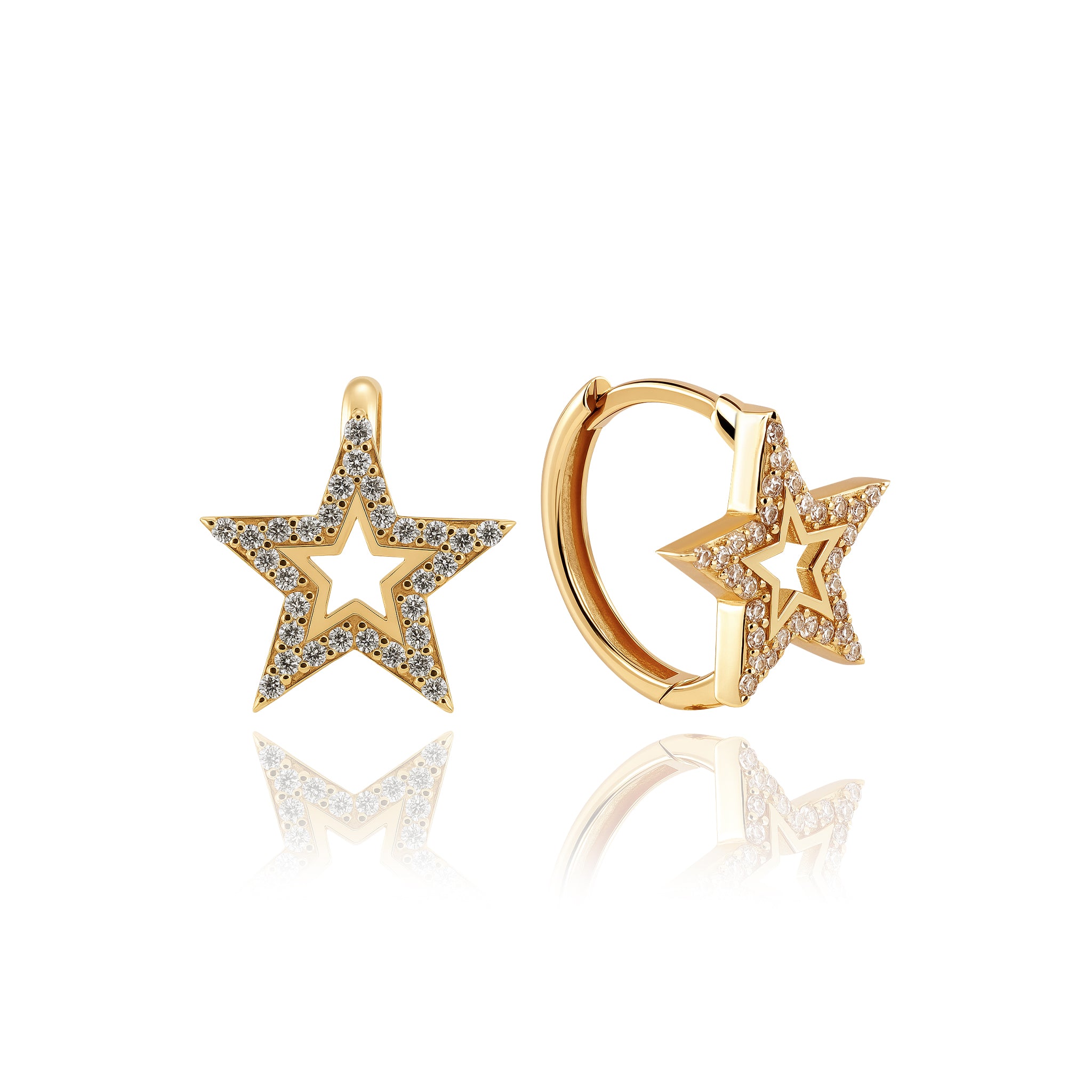 Taşlı Yıldız Küpe