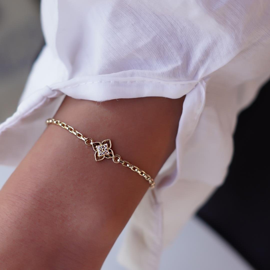 Taşlı Yonca Bileklik