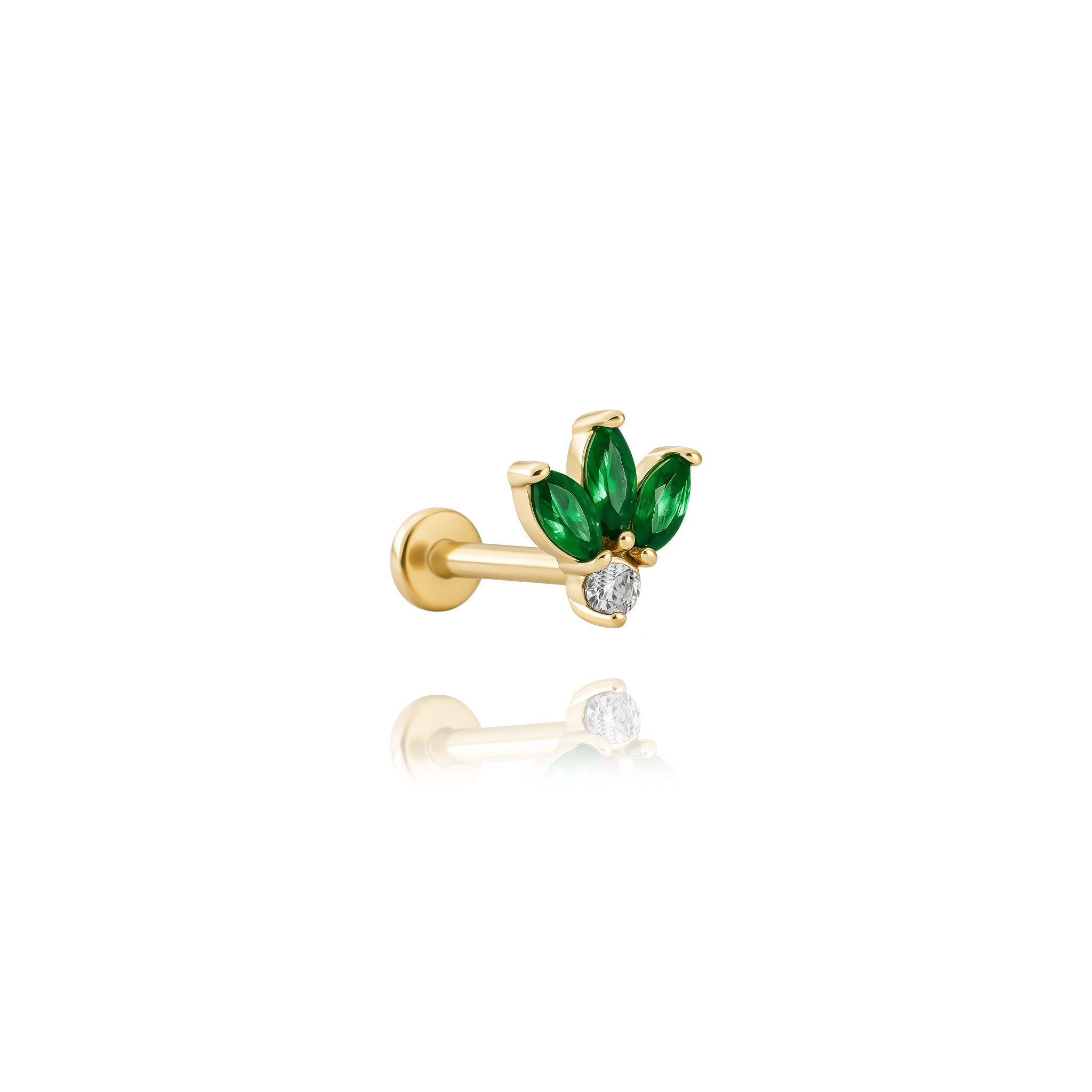 Yeşil Taşlı Piercing